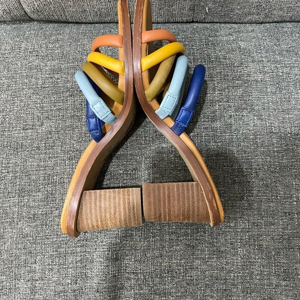 MadeWell Addie High Heel Mule Rainbow Sandals Women Size 6.5